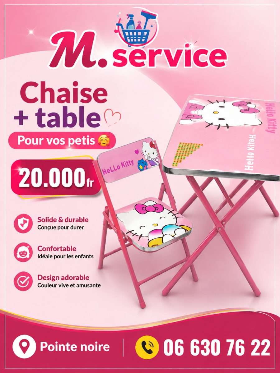 Ensemble table + chaise