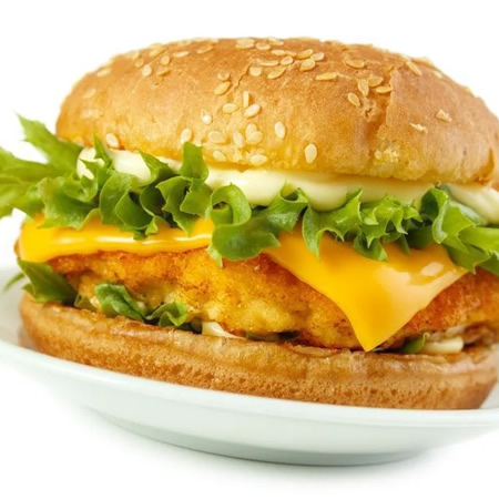 Burger poulet pané