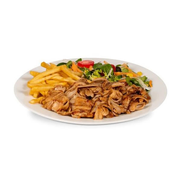 Assiette chawarma à la viande.